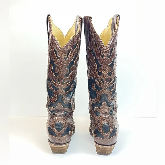 Corral Snip Toe Leather Western Cowboy Boots Brown C1957 Women's Size 7.5M - Picture 9 of 10